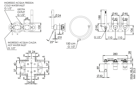 Смеситель для душа Remer X Style X97D2P