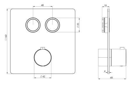 Смеситель термостатический для душа Remer X Style X99QD2KBBO, белый матовый