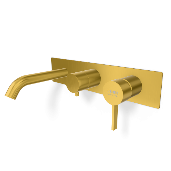 Смеситель для ванны Remer Metrica MC54D2WBBG, золото брашированное