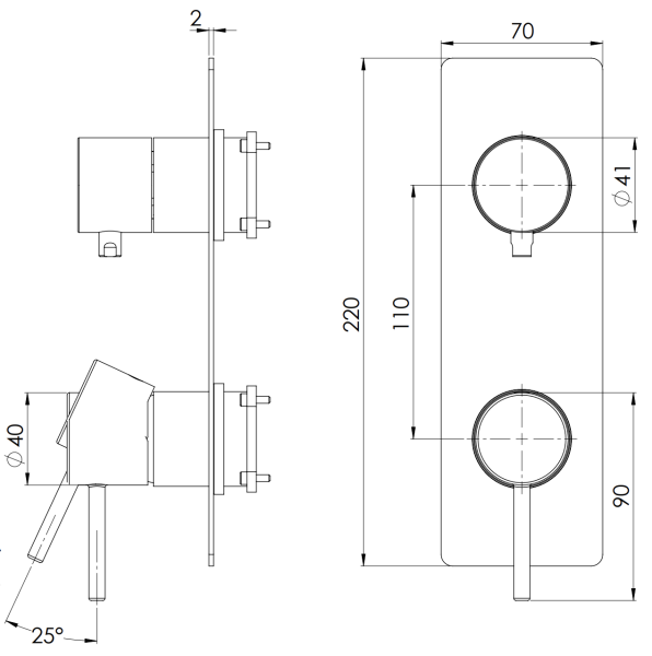 Смеситель для душа Remer X Style X93WBRP, медь брашированная