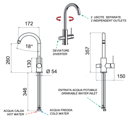 Cмеситель для кухни Remer X Style N792DWNPO, никель матовый брашированный