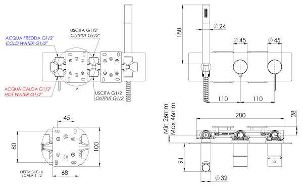 Смеситель для душа Remer Metrica MC97D3