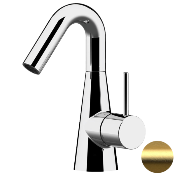 Смеситель для раковины Daniel Swing SG606NDP, золото брашированное