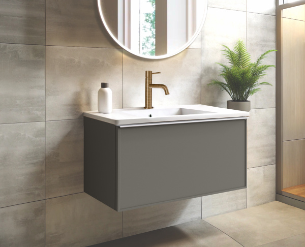 Тумба для раковины с 1 ящиком 80см Onsen Pixel 68-BP-080-F2-M23,серый 