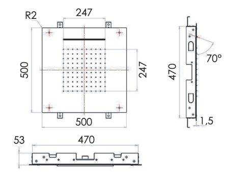 Верхний душ потолочный 50 см Remer 357SFS50C