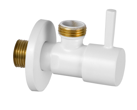 Запорный вентиль 1/2*1/2 Remer 128L1212BO, белый матовый