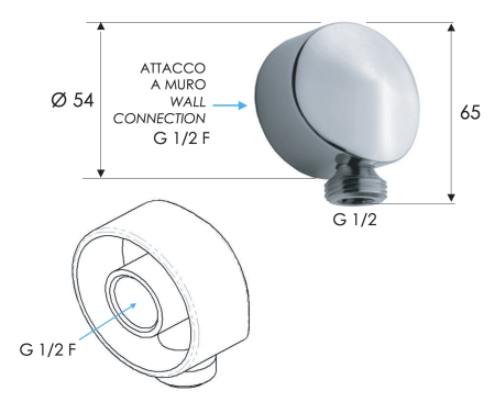 Шланговое подключение для душа Remer 309LVO, латунь состаренная