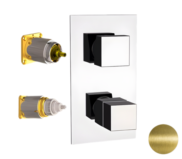 Смеситель термостатический для душа Remer Q-Elegance QT93KBVO, состаренная латунь