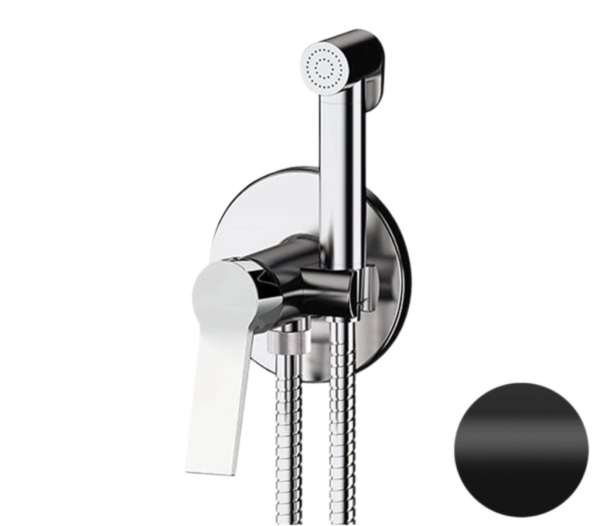 Гигиенический душ со смесителем Remer Slash SL65WNO, черный матовый