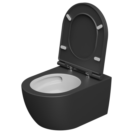 Чаша подвесного унитаза биколор со смывом Eco Clean (торнадо) и креплением GSG Ceramic Design Like RULKWCSOECBI000/003FI, White/Black Matt