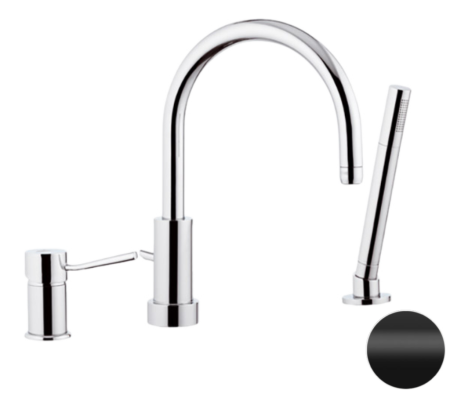 Смеситель для ванны Remer Minimal N07, черный матовый