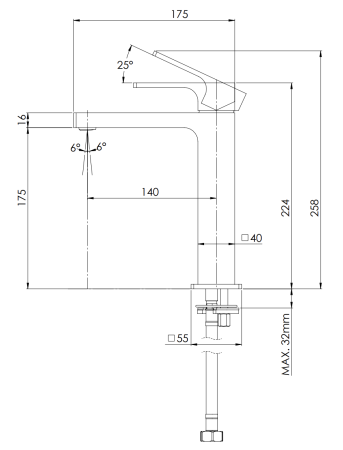 Смеситель для раковины Remer Absolute AU12A