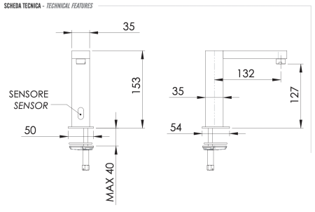 Смеситель сенсорный для раковины Sensor SE17 