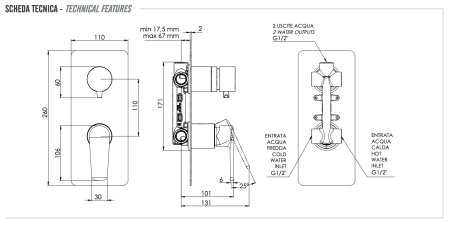 Смеситель для душа Remer Vanity V92