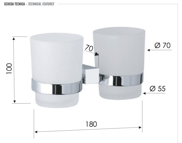 Стакан двойной Remer SQ SQ16CR