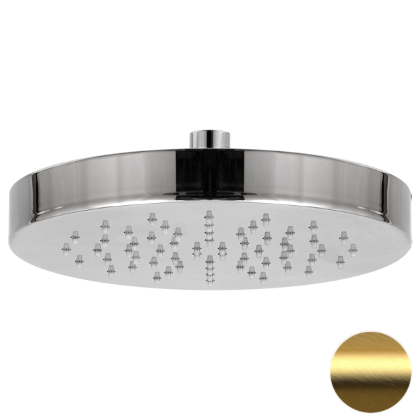 Верхний душ с шарнирным соединением 22 см Daniel A578H3CM22DP, золото брашированное