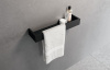 Полка с полотенцедержателем 45 см Novellini Frame R90AKFMPS45-H, цвет Matt Black
