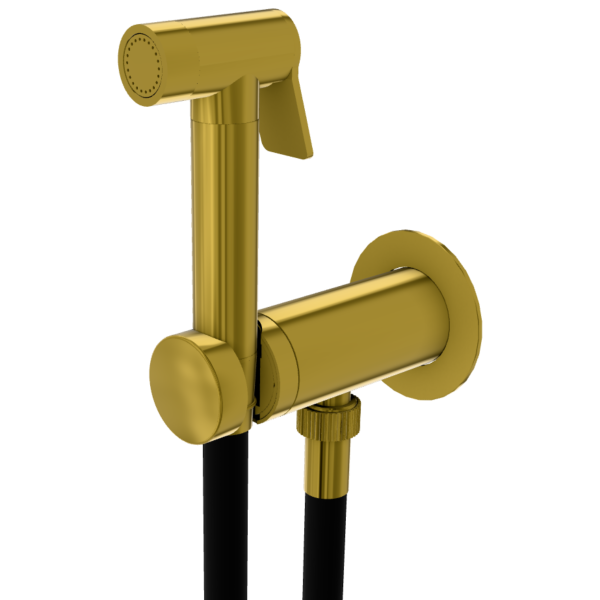 Гигиенический душ со смесителем Remer X Style X61POEWBGP, золото глянцевое PVD