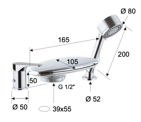 Смеситель для ванны Remer Class Line L07UF