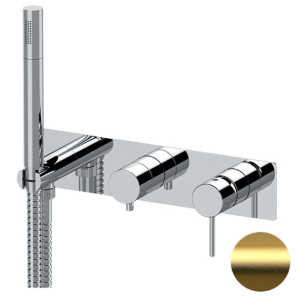 Смеситель для душа Remer X Style X97D3WBBG, золото брашированное