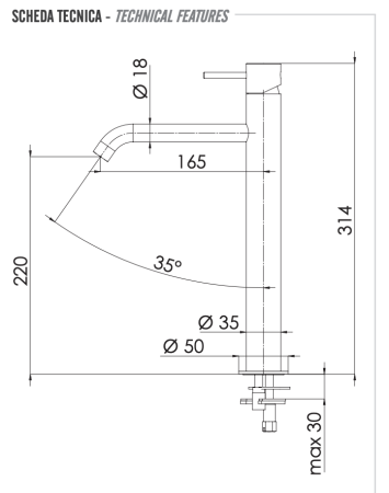 Смеситель для раковины Remer X Style X10LXLBG, золото брашированное