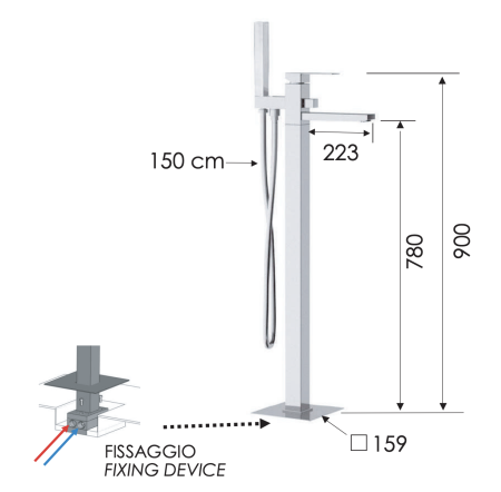 Смеситель для ванны Remer Qubika Q08