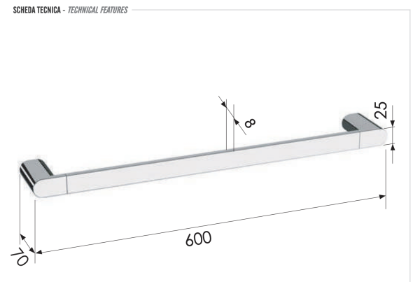 Полотенцедержатель 60 см Remer Lounge LN30NO, черный матовый