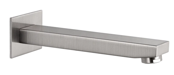 Излив настенный 18 см Remer Qubika 91QNP, никель брашированный